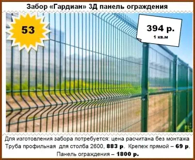 Забор «Гардиан» 3Д панель ограждения